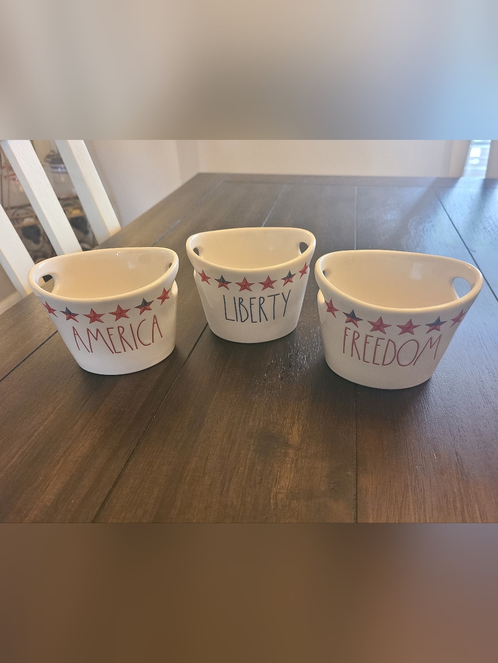 Rae Dunn "America, Liberty & Freedom" Serving Bowls